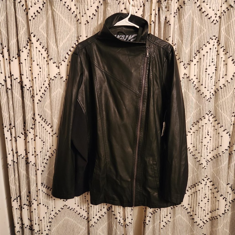 Faux Leather Moto Jacket 4X